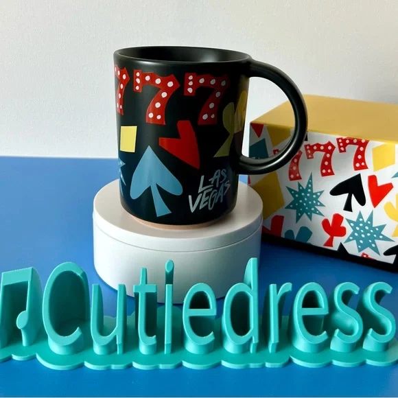 Starbucks Vegas Black Mug with Colorful Shapes - Picture 9 of 12